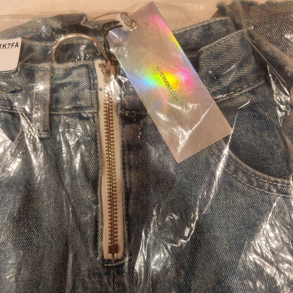 After Market x Anthropologie Asymmetrical Ruffle Denim Skirt High Low - Size XS - Picture 7 of 10